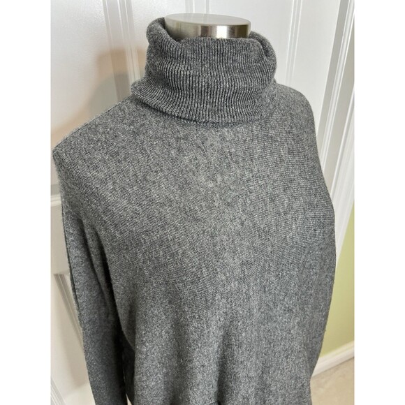 Garnet Hill Wool Cashmere Sweater Sz XS Gray Poncho Oversized Turtleneck - Picture 4 of 13